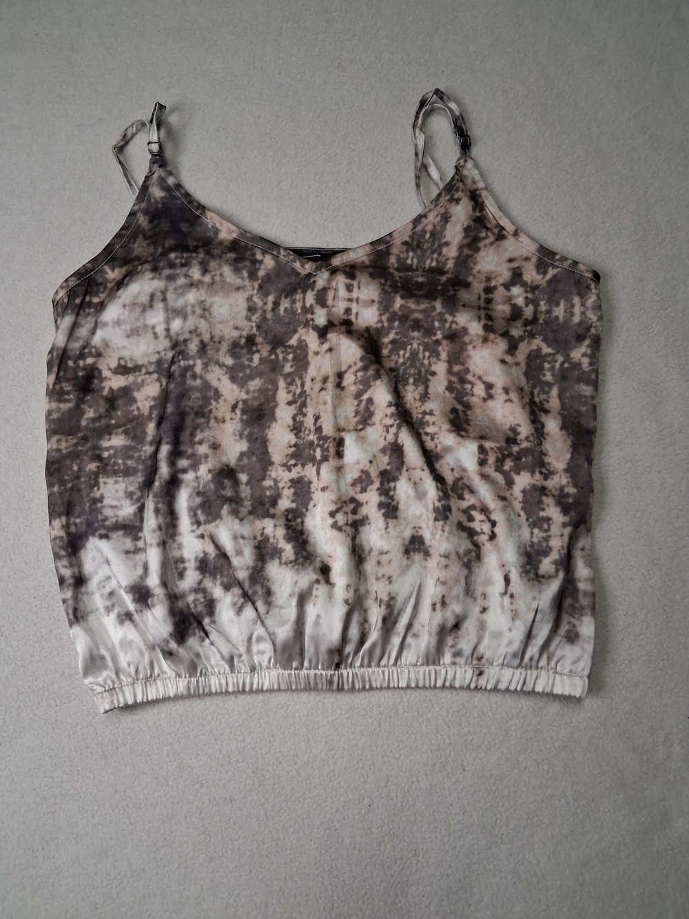 Femme Women's Tie-Dye Spaghetti Strap Camisole - Gray/Brown